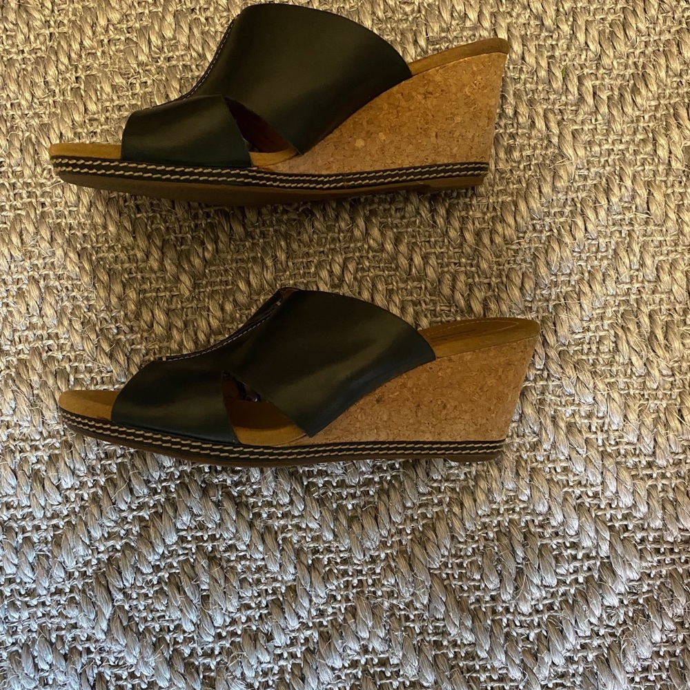 Black Clarks Collection Wedges